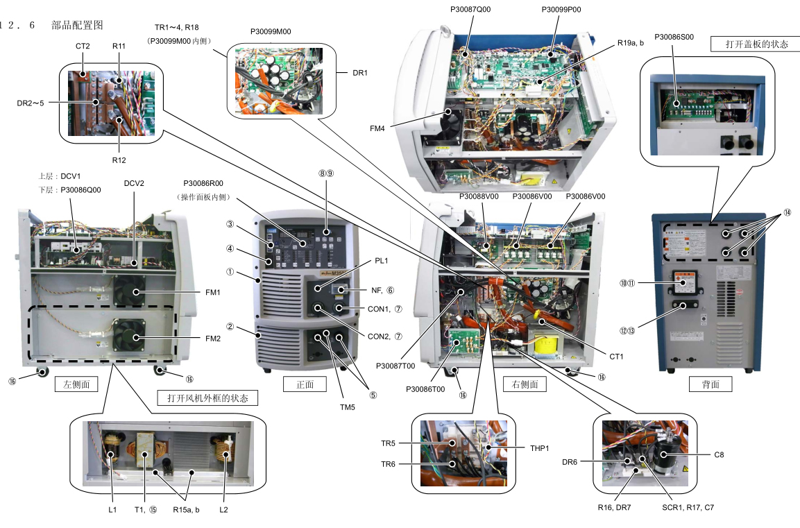 OTC焊機M350L的零部件配置圖 OTC焊機M350L的零部件配置圖
