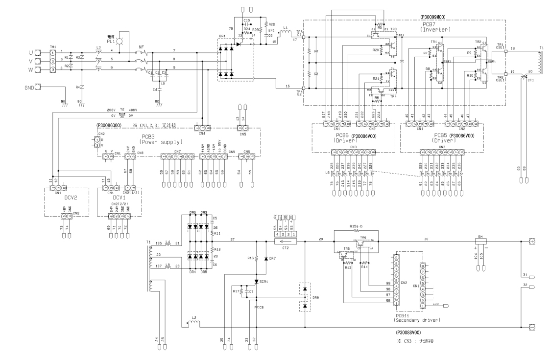 OTC焊機M350L的電氣圖 OTC焊機M350L的電氣圖
