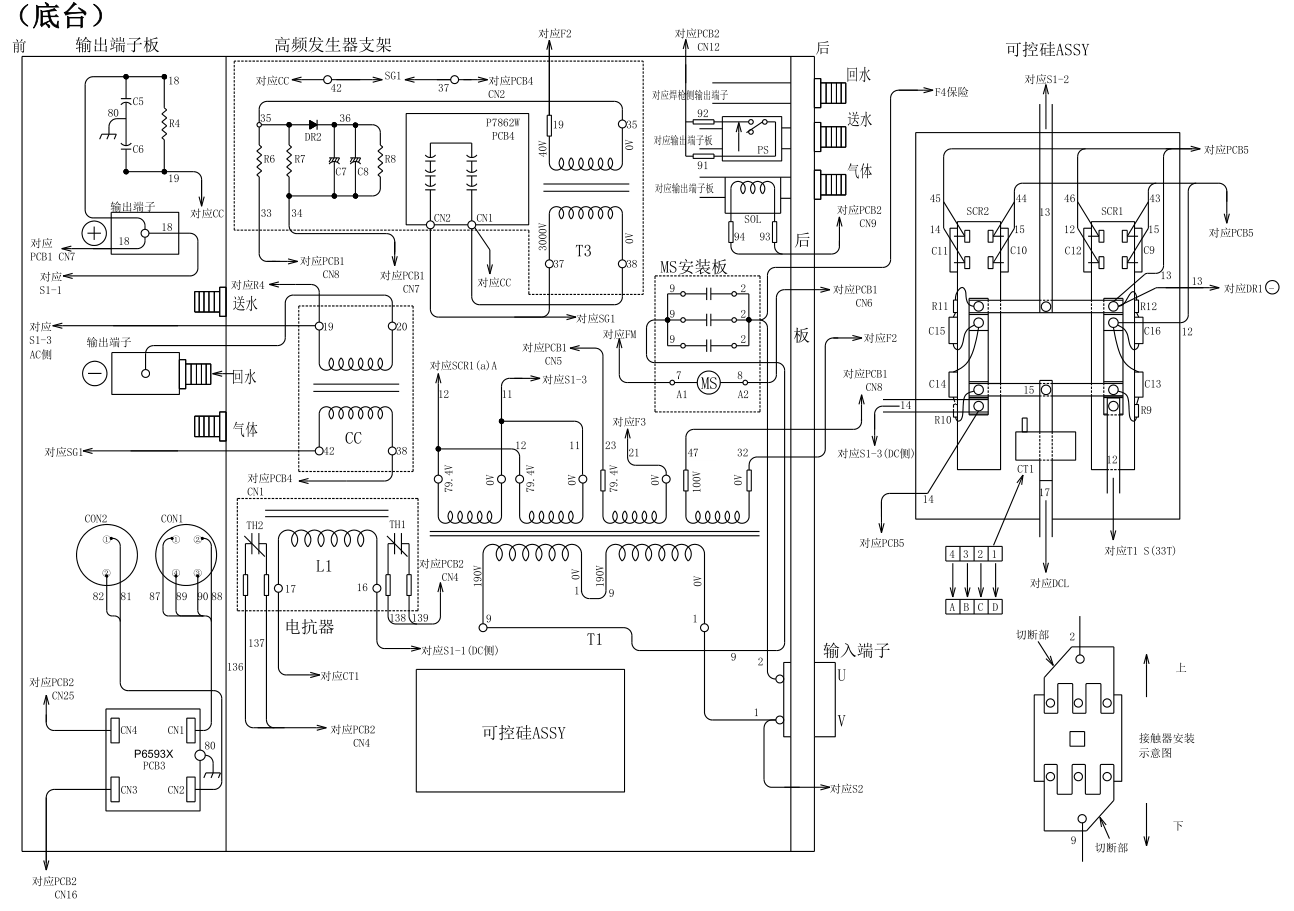 OTC焊機(jī)AEP300的底臺零部件配置圖 OTC焊機(jī)AEP300的底臺零部件配置圖